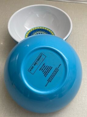Kim Seybert Melamine Cereal Bowls Blue Multi Colored Set of 2